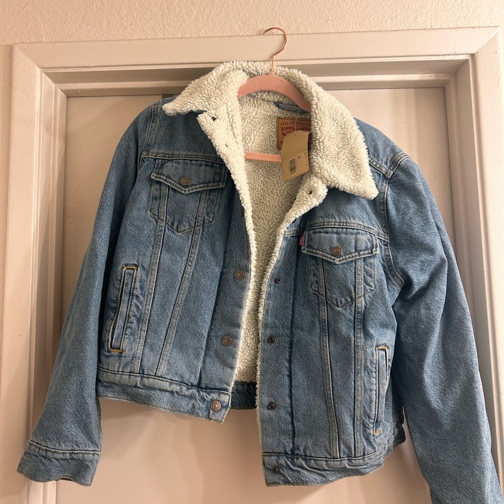 Levi's Light Blue Denim Jacket with Sherpa Lining